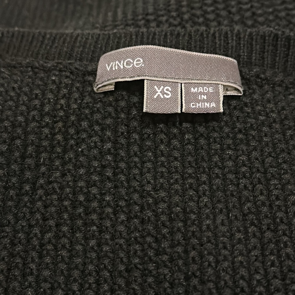 Vince cashmere cotton seed stitch waffle knit boxy relaxed fit pullover sweater - Picture 15 of 16